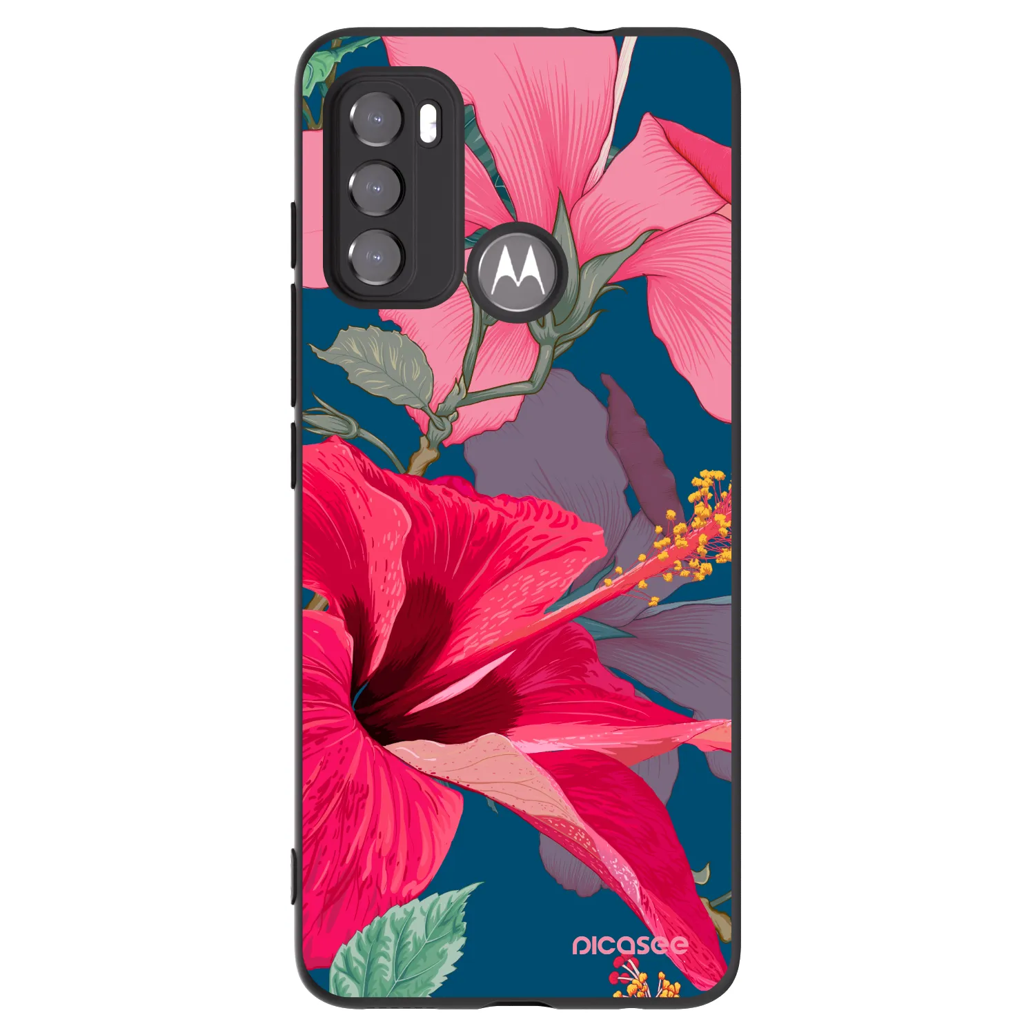 Picasee silikonski črni ovitek za Motorola Edge 60 5G - Hibiscus
