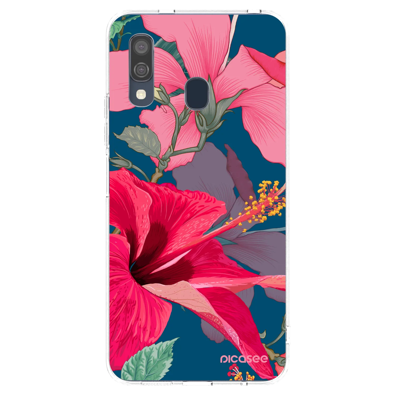 Picasee silikonski prozorni ovitek za Samsung Galaxy A40 A405F - Hibiscus
