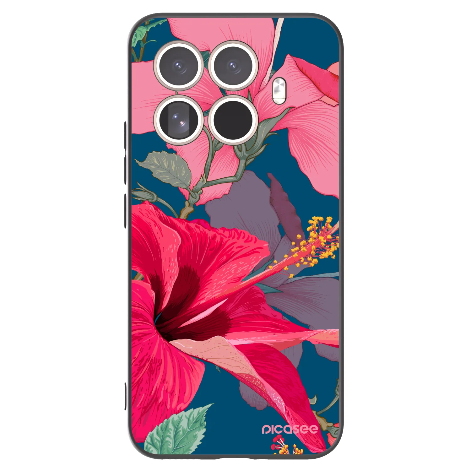 Picasee silikonski črni ovitek za Xiaomi 15T Pro - Hibiscus