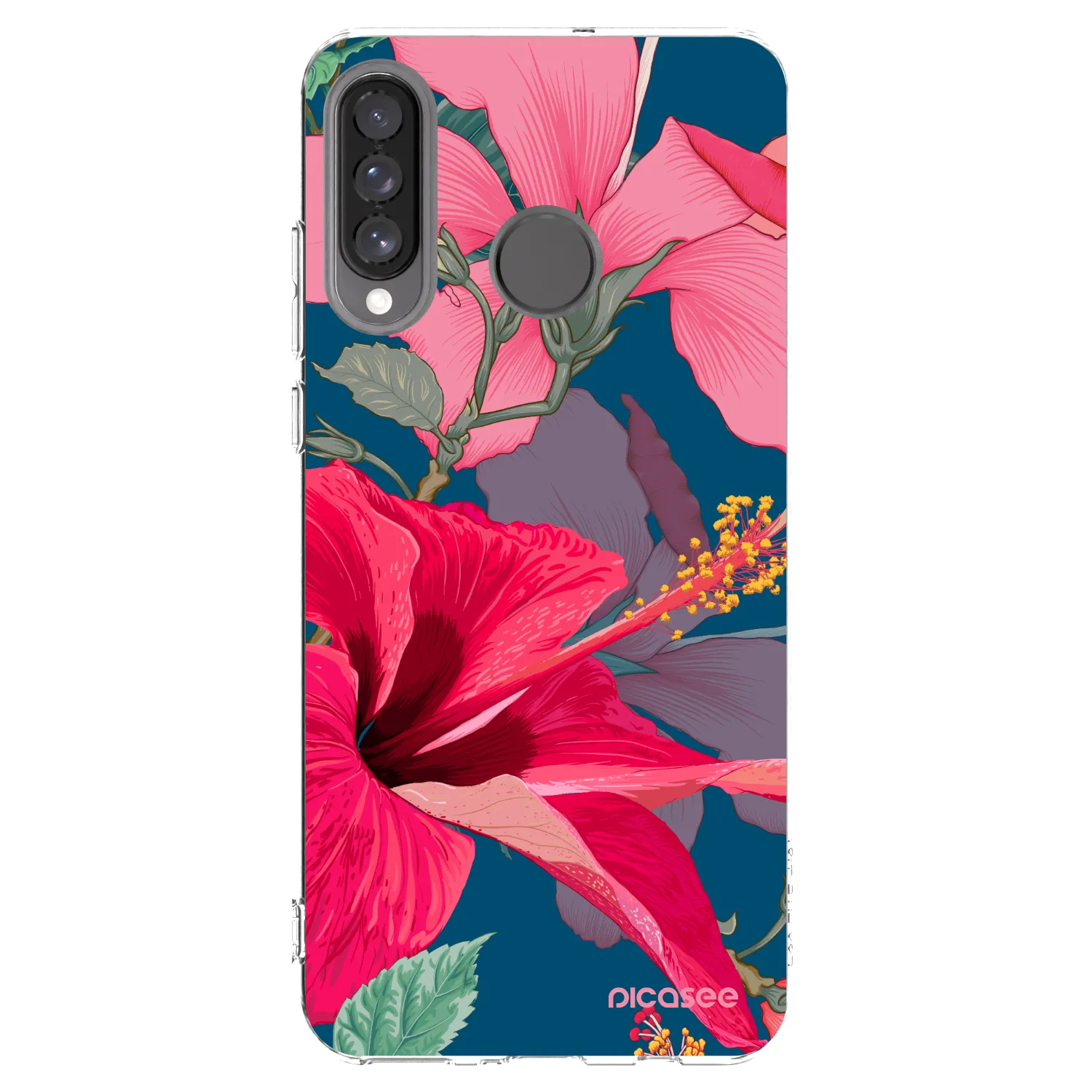 Picasee silikonski prozorni ovitek za Huawei P30 Lite - Hibiscus