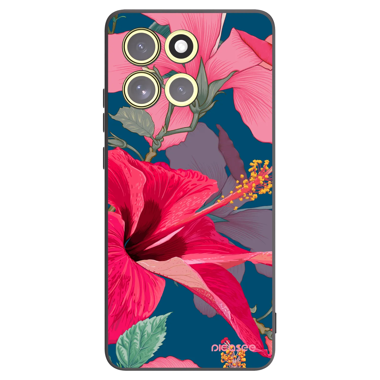 Picasee silikonski črni ovitek za Motorola Moto G86 Power 5G - Hibiscus