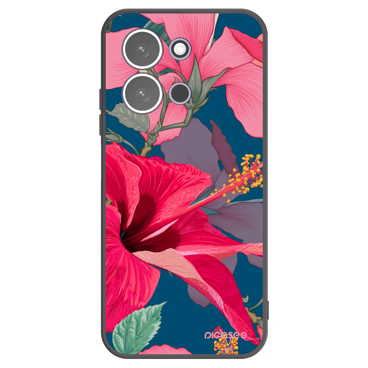 Picasee silikonski črni ovitek za Xiaomi Redmi 15C 5G - Hibiscus