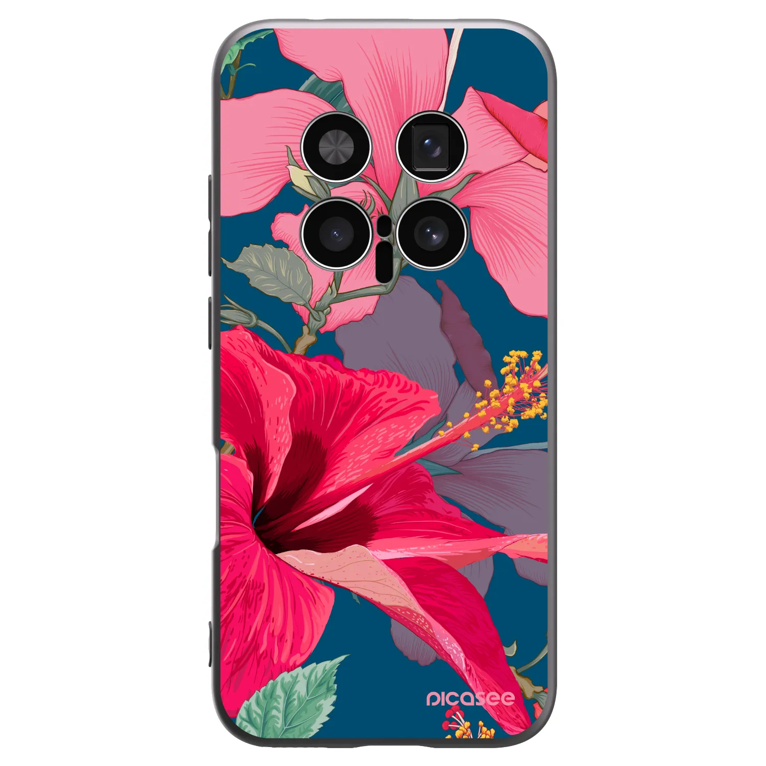 Picasee silikonski črni ovitek za Honor Magic8 Pro 5G - Hibiscus