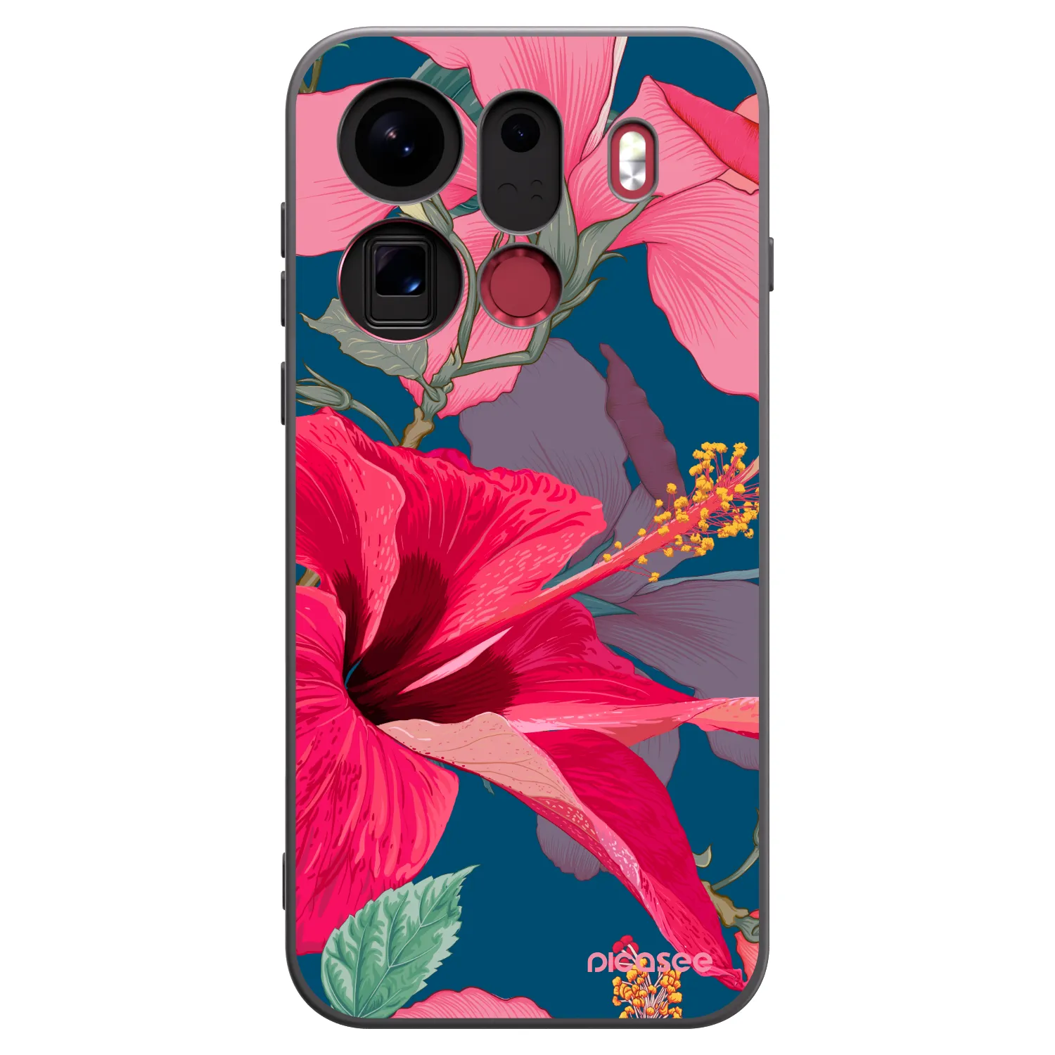 Picasee silikonski črni ovitek za OPPO Find X9 Pro - Hibiscus