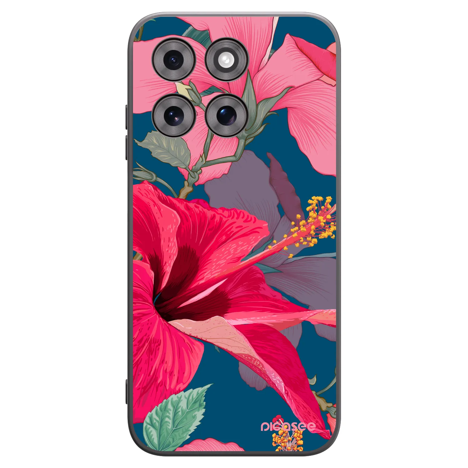 Picasee silikonski črni ovitek za Motorola Moto G77 - Hibiscus