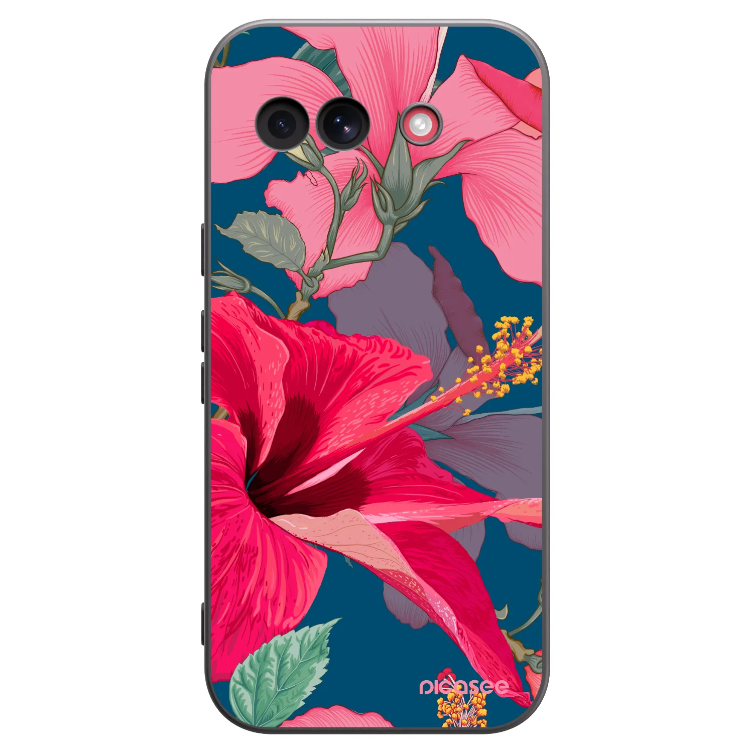 Picasee silikonski črni ovitek za Google Pixel 10a - Hibiscus
