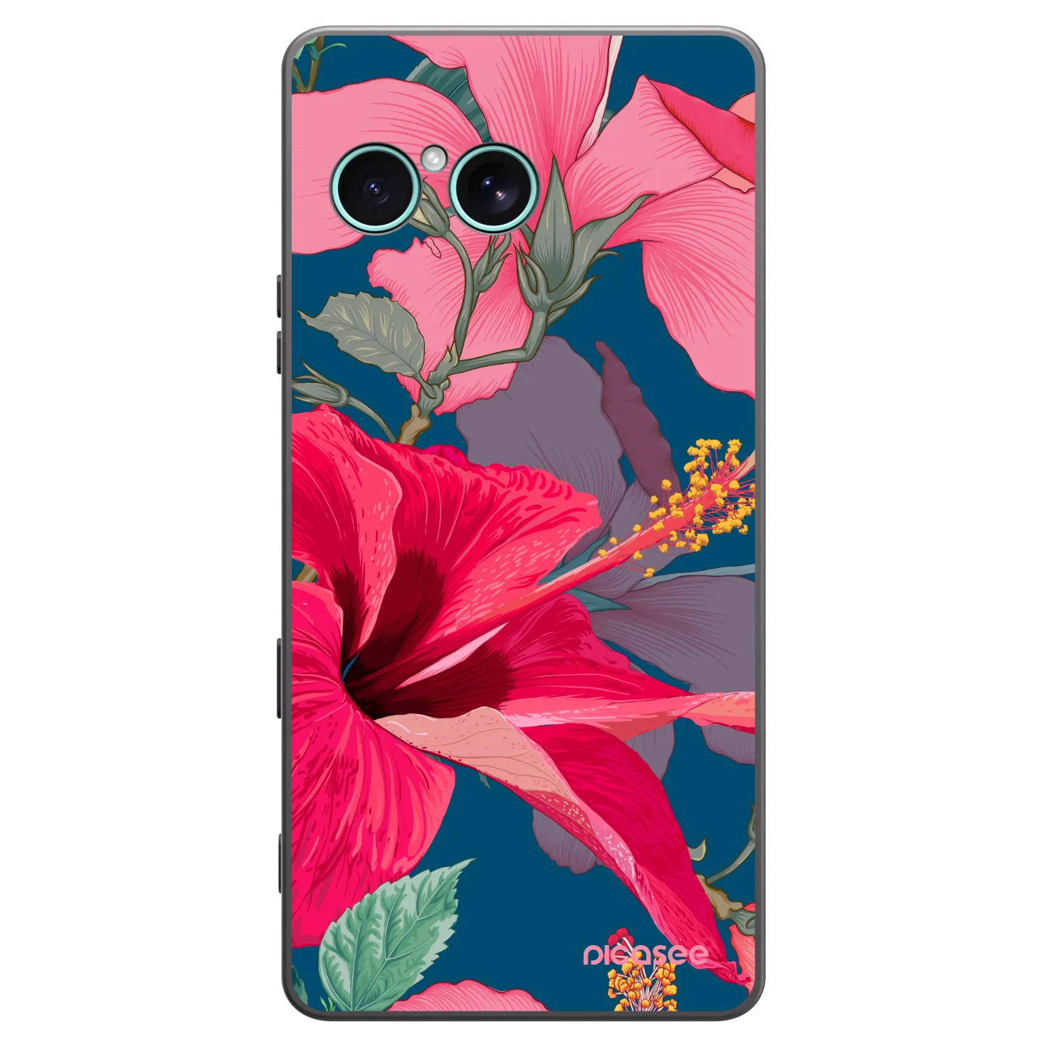 Picasee silikonski črni ovitek za Sony Xperia 10 VII - Hibiscus