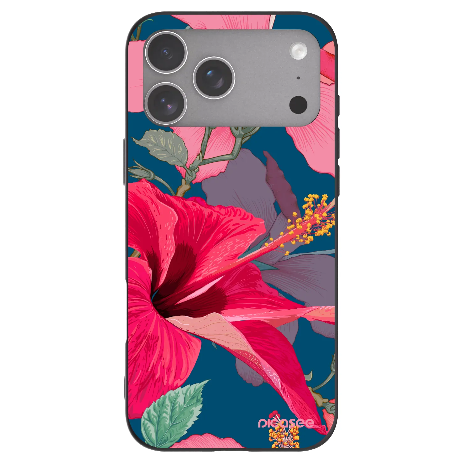 Picasee silikonski črni ovitek za Apple iPhone 18 Pro Max - Hibiscus