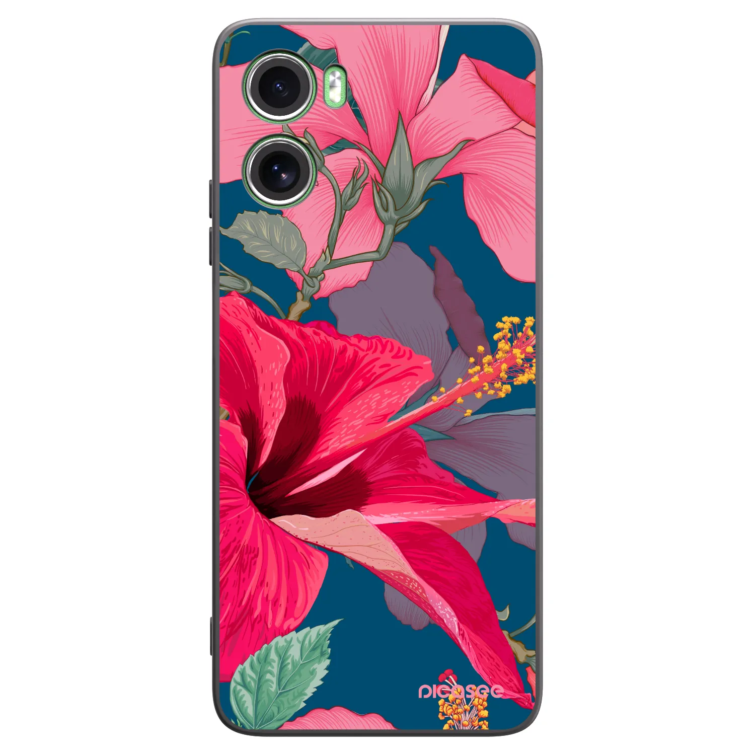 Picasee silikonski črni ovitek za Motorola Moto G06 - Hibiscus