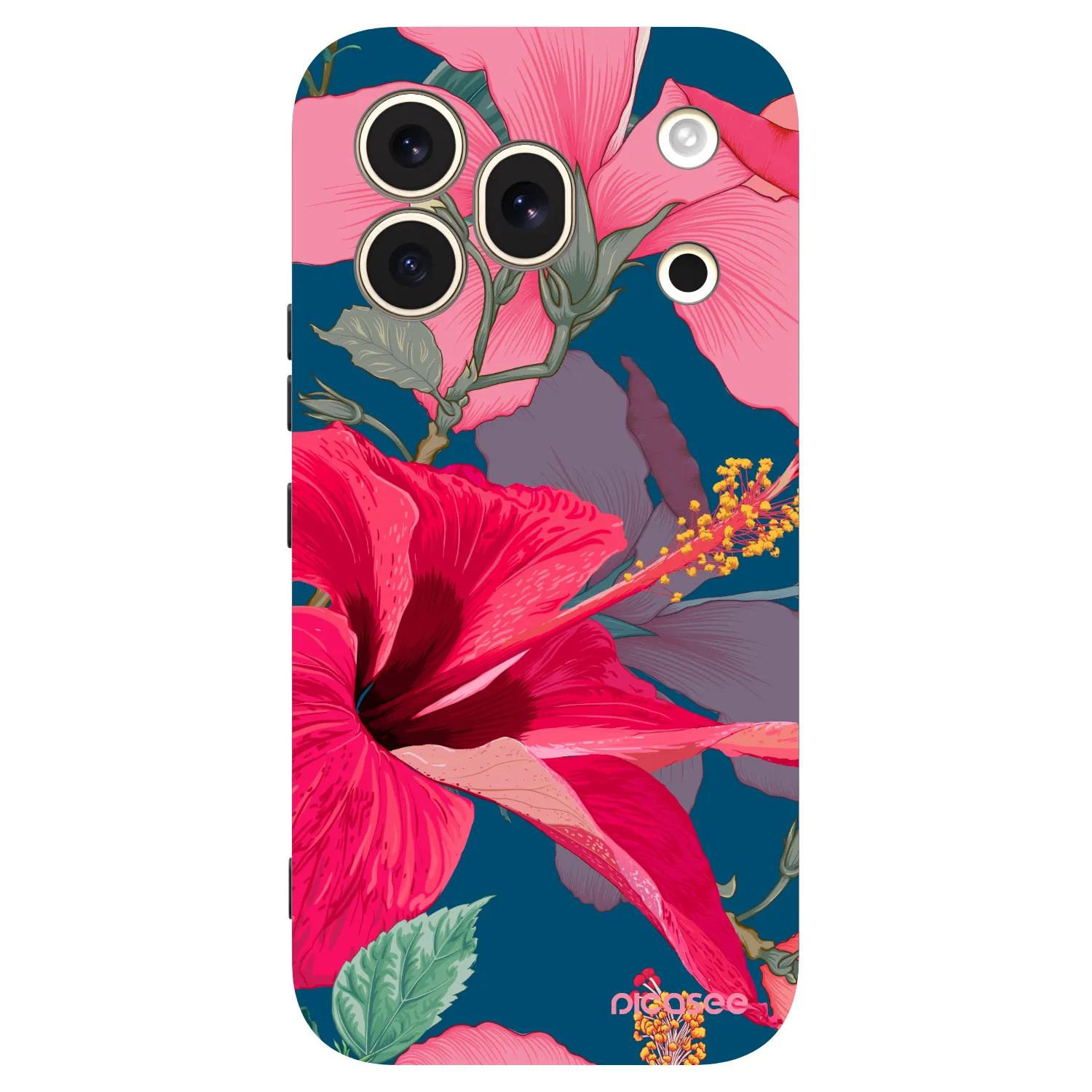 Picasee silikonski črni ovitek za Honor 600 Pro - Hibiscus