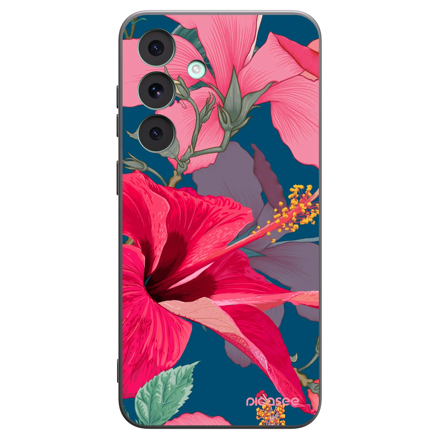 Picasee silikonski črni ovitek za Samsung Galaxy S26 FE - Hibiscus