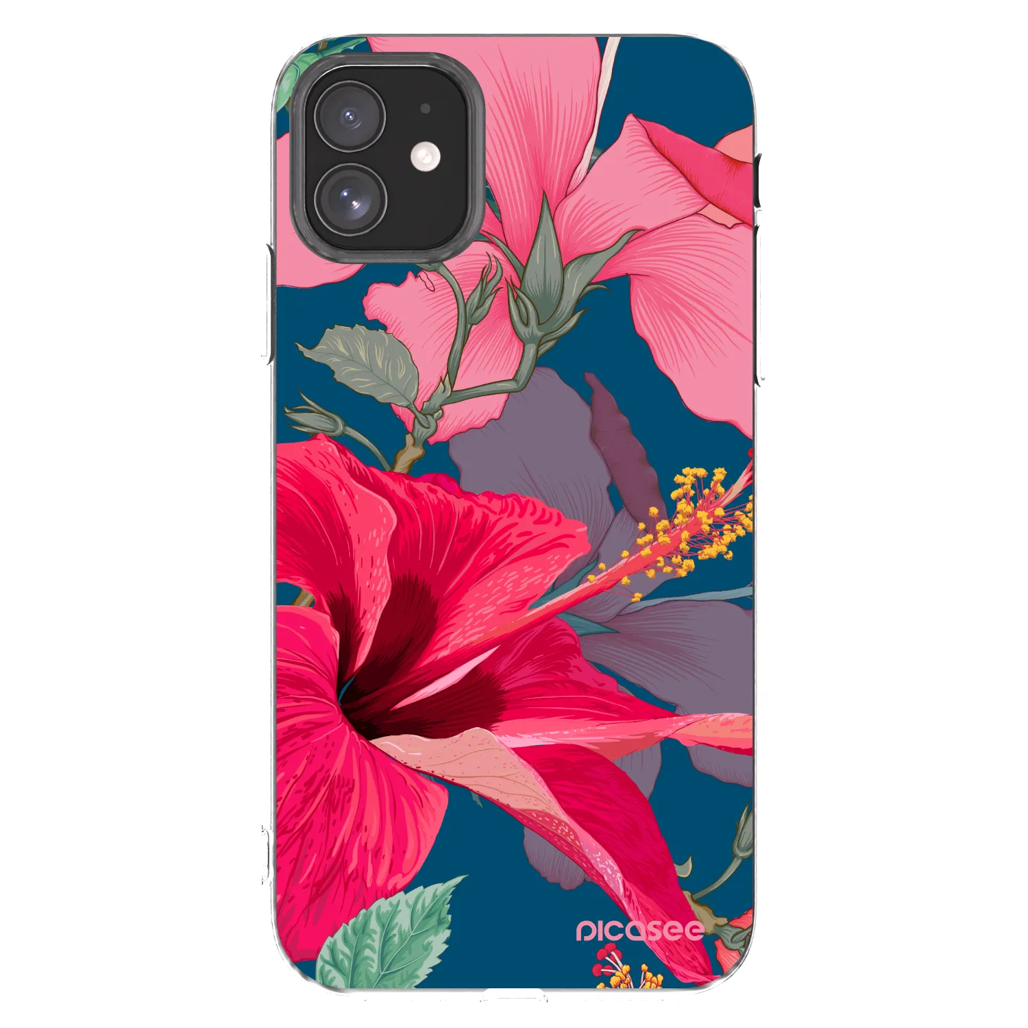 Picasee silikonski prozorni ovitek za Apple iPhone 11 - Hibiscus