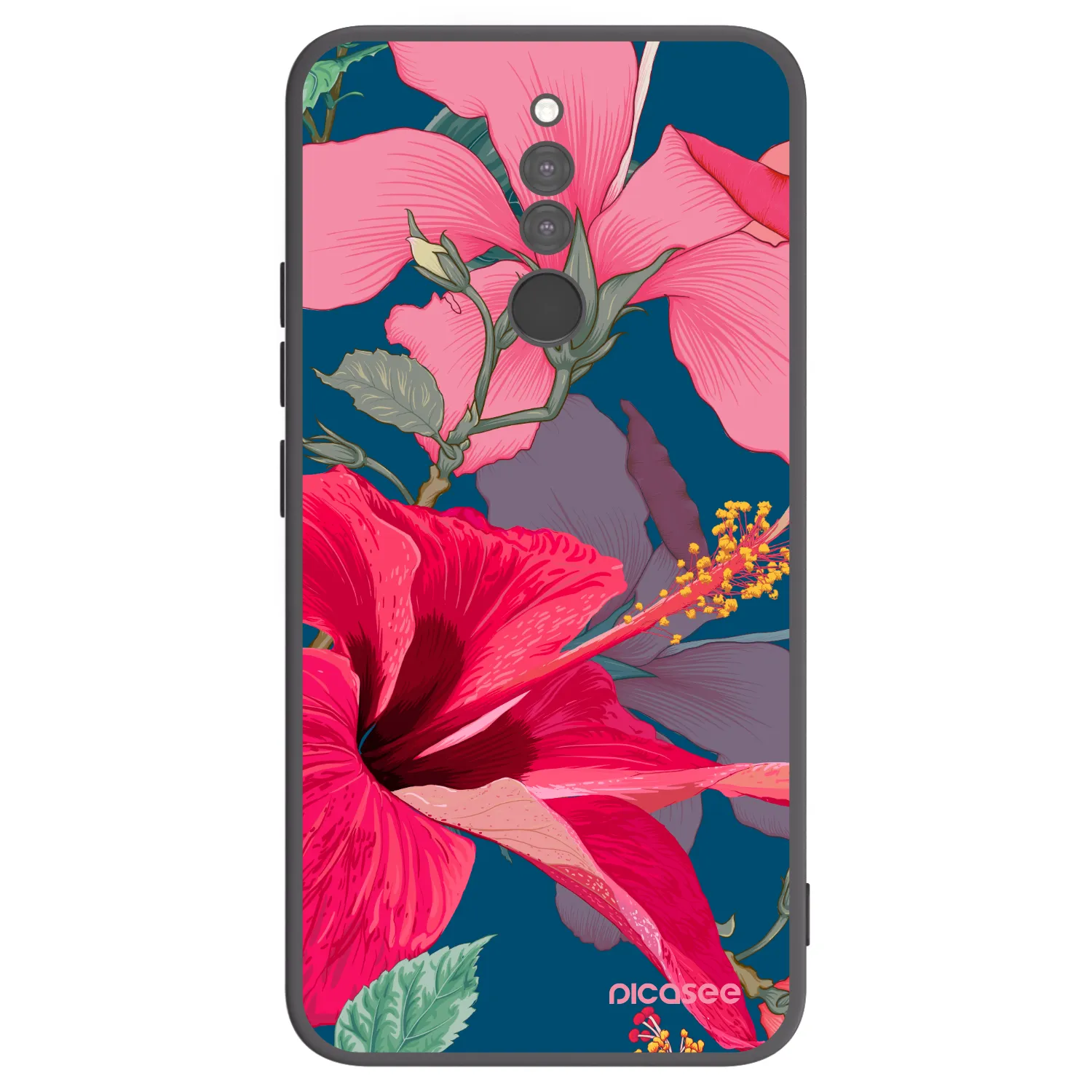 Picasee silikonski črni ovitek za Xiaomi Redmi 8 - Hibiscus