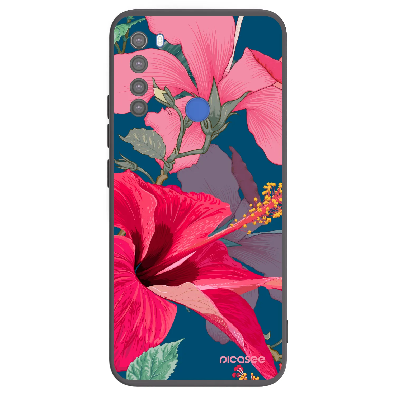 Picasee silikonski črni ovitek za Xiaomi Redmi Note 8T - Hibiscus