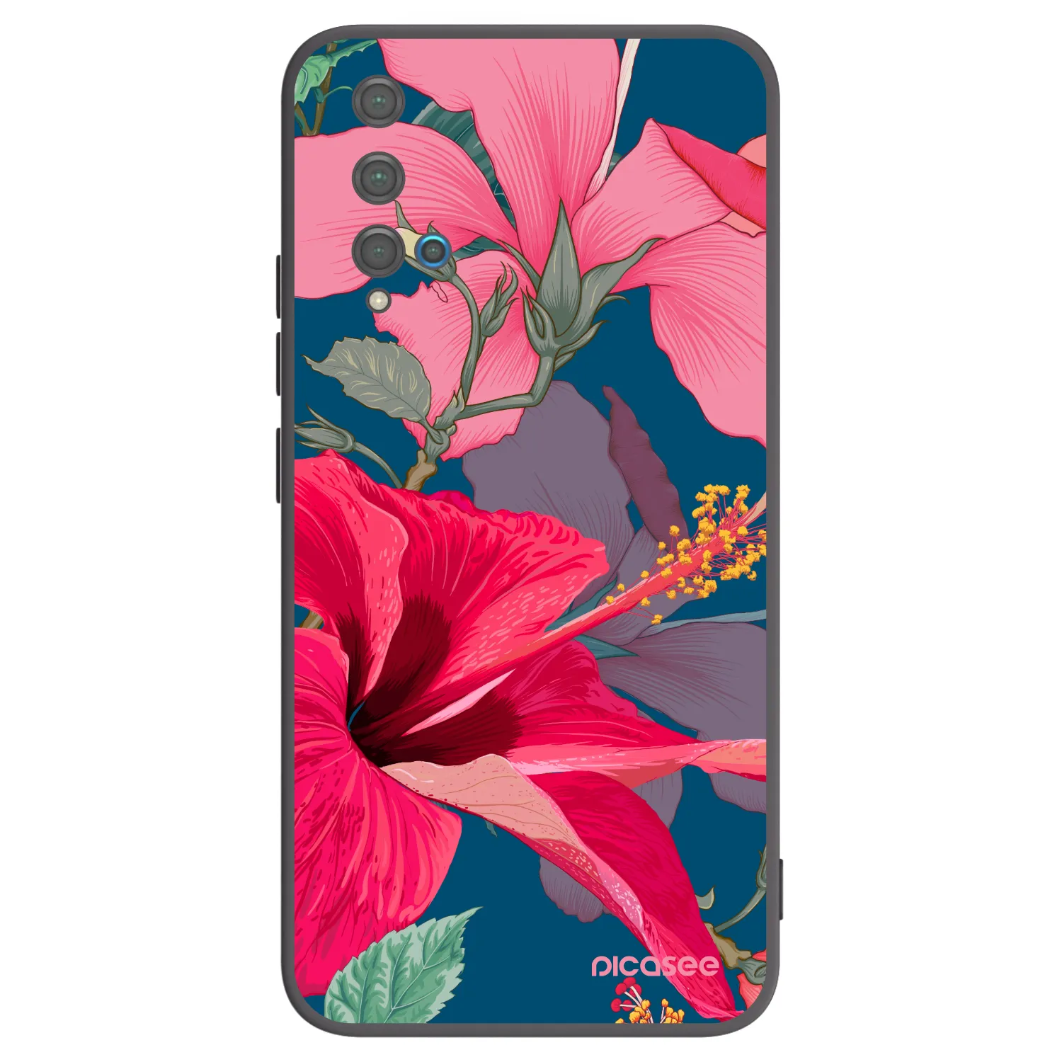 Picasee silikonski črni ovitek za Huawei Nova 5T - Hibiscus