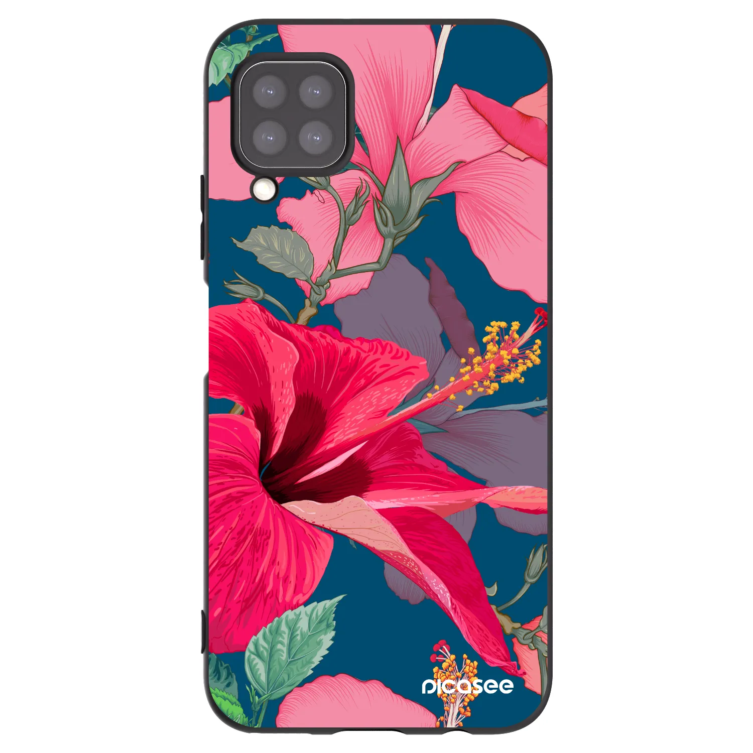 Picasee silikonski črni ovitek za Huawei P40 Lite - Hibiscus