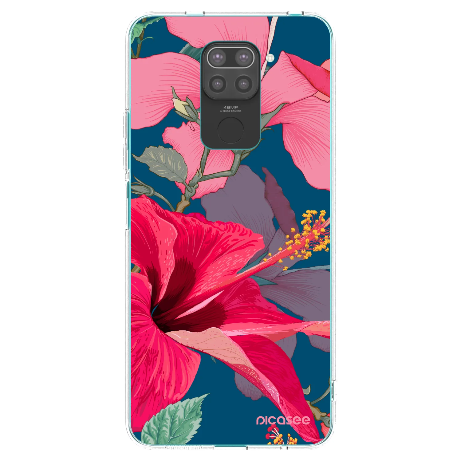 Picasee silikonski črni ovitek za Xiaomi Redmi Note 9 - Hibiscus