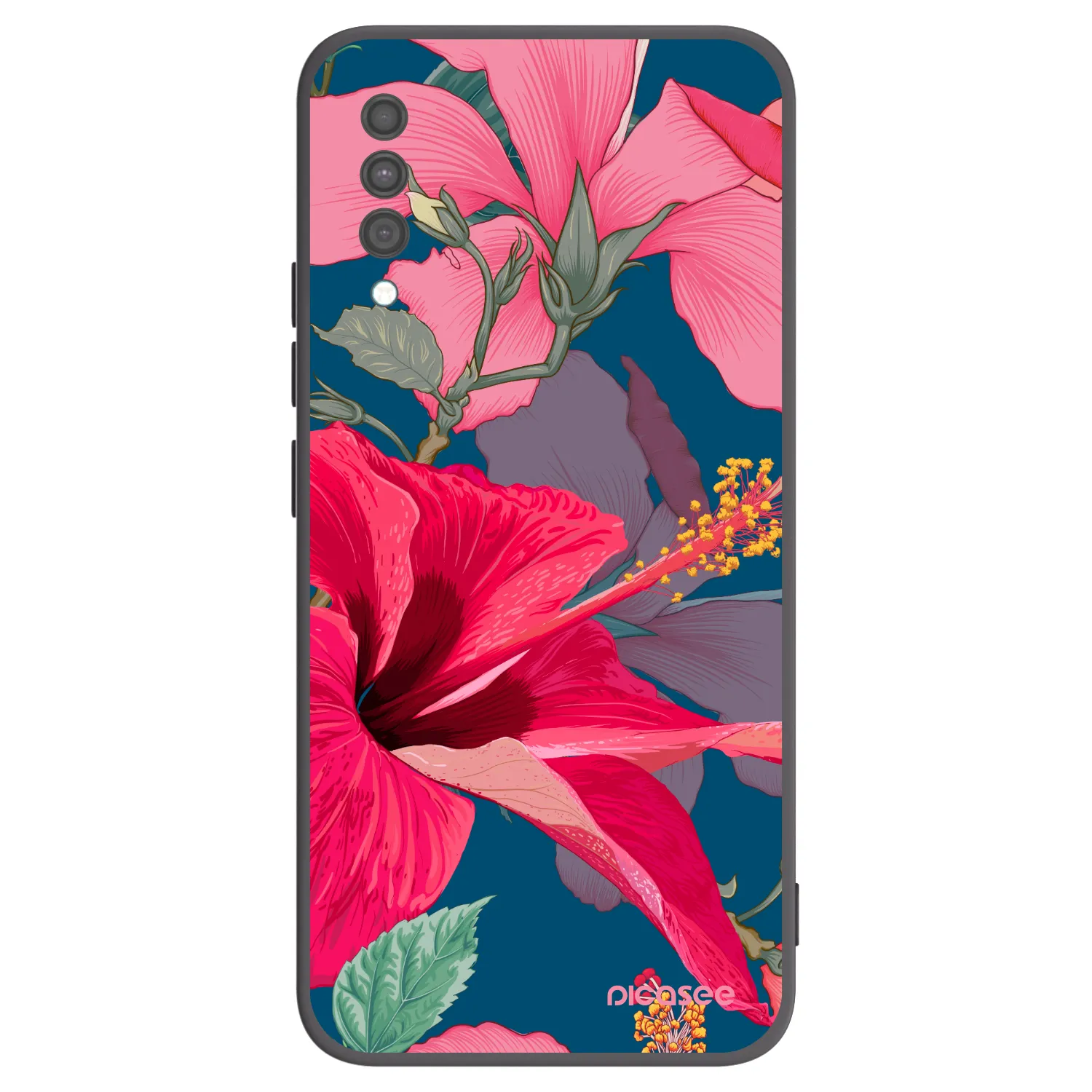 Picasee silikonski črni ovitek za Samsung Galaxy A30s A307F - Hibiscus