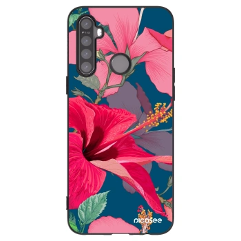 Picasee silikonski črni ovitek za Realme 5 - Hibiscus