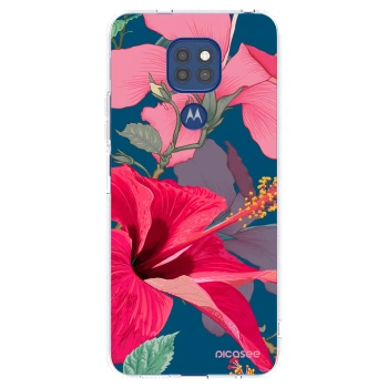 Picasee silikonski prozorni ovitek za Motorola Moto G9 Play - Hibiscus