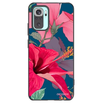 Picasee silikonski črni ovitek za Xiaomi Redmi Note 10 Pro - Hibiscus