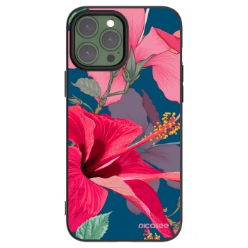 Picasee silikonski črni ovitek za Apple iPhone 13 Pro Max - Hibiscus