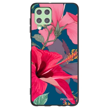 Picasee silikonski črni ovitek za Samsung Galaxy A22 A225F 4G - Hibiscus