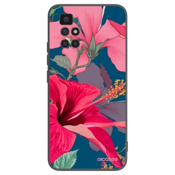 Picasee silikonski črni ovitek za Xiaomi Redmi 10 - Hibiscus