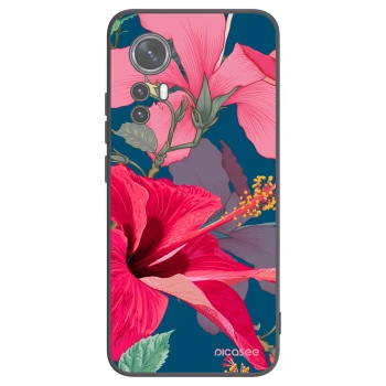 Picasee silikonski črni ovitek za Xiaomi 12 - Hibiscus