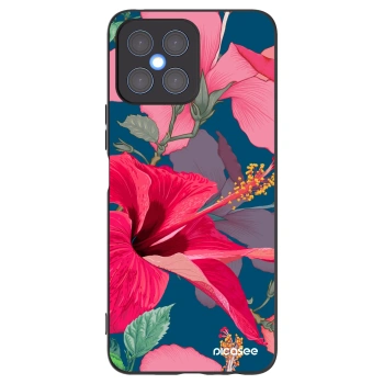 Picasee silikonski črni ovitek za Honor X8 4G - Hibiscus