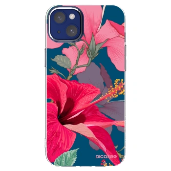 Picasee silikonski prozorni ovitek za Apple iPhone 14 Plus - Hibiscus