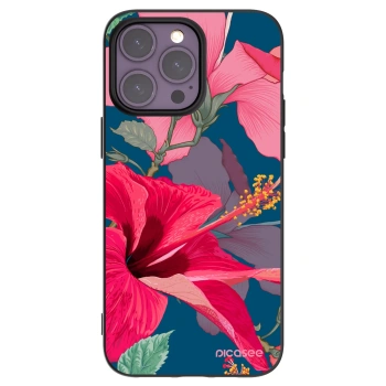 Picasee silikonski črni ovitek za Apple iPhone 14 Pro Max - Hibiscus