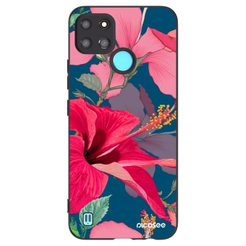 Picasee silikonski črni ovitek za Realme C21Y - Hibiscus