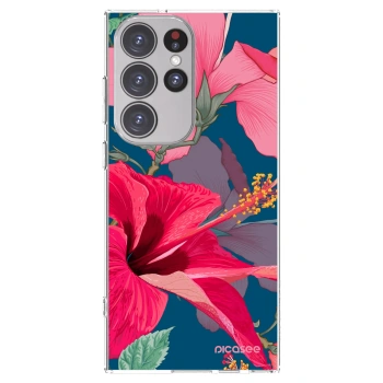 Picasee silikonski prozorni ovitek za Samsung Galaxy S23 Ultra 5G - Hibiscus