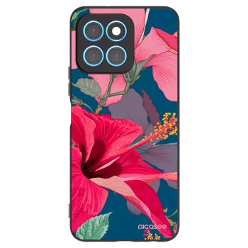 Picasee silikonski črni ovitek za Honor X8 5G - Hibiscus