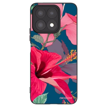 Picasee silikonski črni ovitek za Honor X8a - Hibiscus