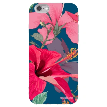Picasee silikonski prozorni ovitek za Apple iPhone 6/6S - Hibiscus