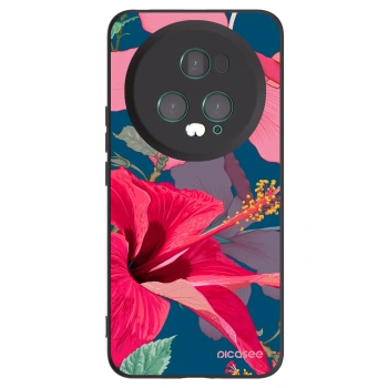 Picasee silikonski črni ovitek za Honor Magic5 Pro - Hibiscus