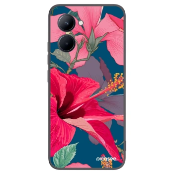 Picasee silikonski črni ovitek za Realme C33 (2023) - Hibiscus