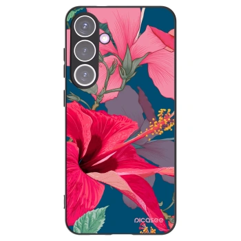 Picasee silikonski črni ovitek za Samsung Galaxy S24+ S926B 5G - Hibiscus
