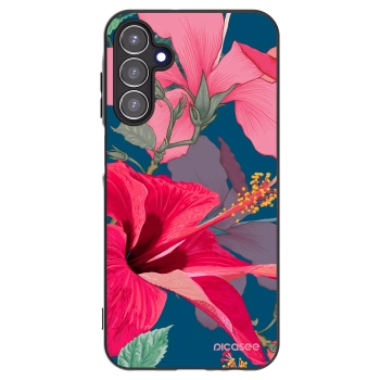 Picasee silikonski črni ovitek za Samsung Galaxy A15 A155F 4G - Hibiscus
