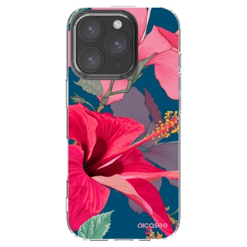 Picasee silikonski prozorni ovitek za Apple iPhone 16 Pro - Hibiscus