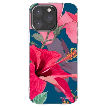Picasee silikonski prozorni ovitek za Apple iPhone 16 Pro Max - Hibiscus