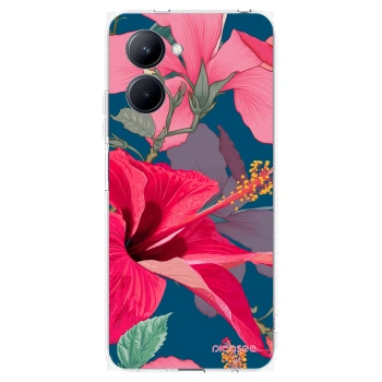 Picasee silikonski prozorni ovitek za Realme C33 (2023) - Hibiscus