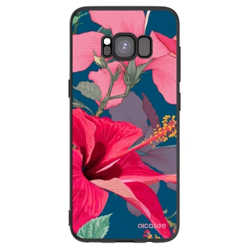 Picasee silikonski črni ovitek za Samsung Galaxy S8 G950F - Hibiscus