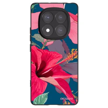 Picasee silikonski črni ovitek za Xiaomi Redmi Note 14 Pro 5G - Hibiscus