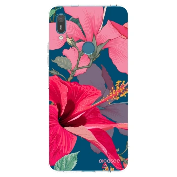 Picasee silikonski prozorni ovitek za Huawei Y7 2019 - Hibiscus