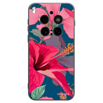 Picasee silikonski črni ovitek za Vivo X300 Pro - Hibiscus