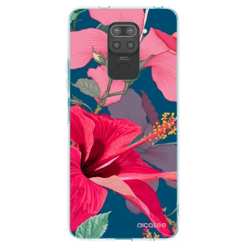 Picasee silikonski črni ovitek za Xiaomi Redmi Note 9 - Hibiscus