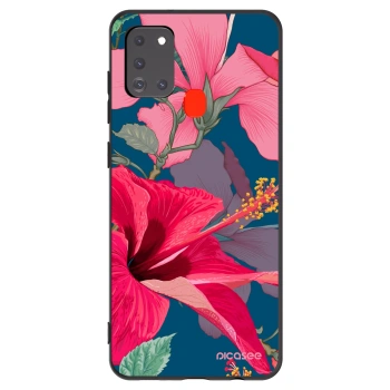 Picasee silikonski črni ovitek za Samsung Galaxy A21s - Hibiscus